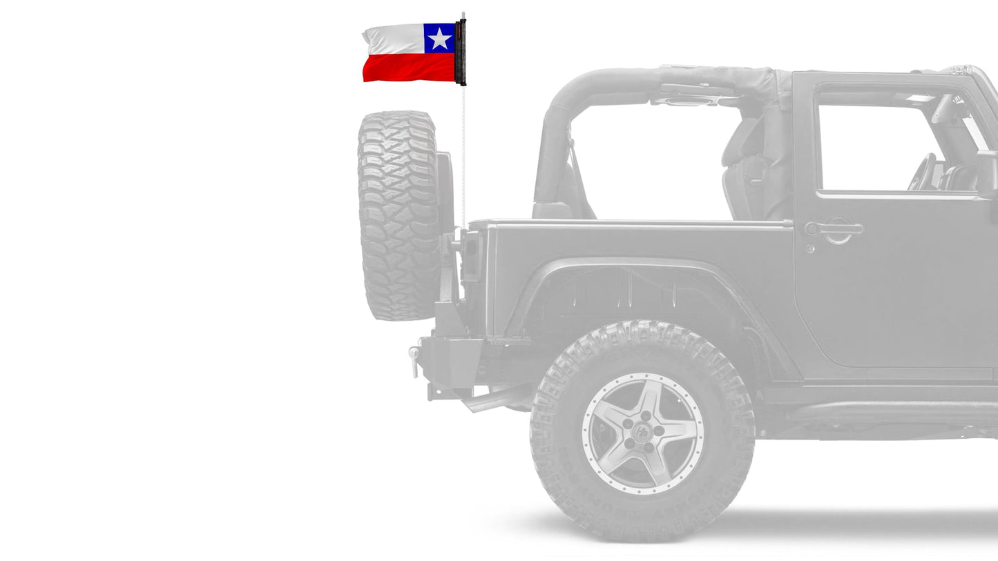 Chile 12"x18" Forever Wave Flag for Jeep Wrangler TJ 1996-2006