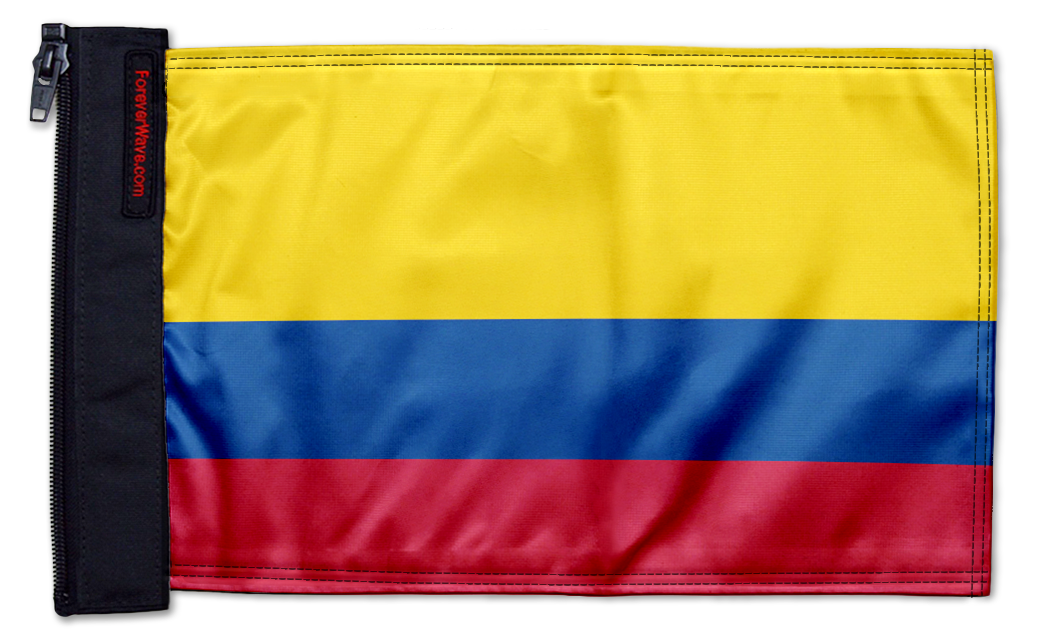Colombia 12"x18" Forever Wave Flag for Jeep Wrangler YJ 1986-1995