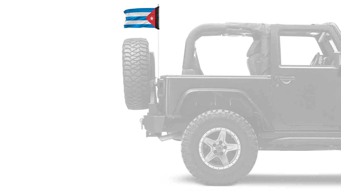 Cuba 12"x18" Forever Wave Flag for Jeep Wrangler YJ 1986-1995