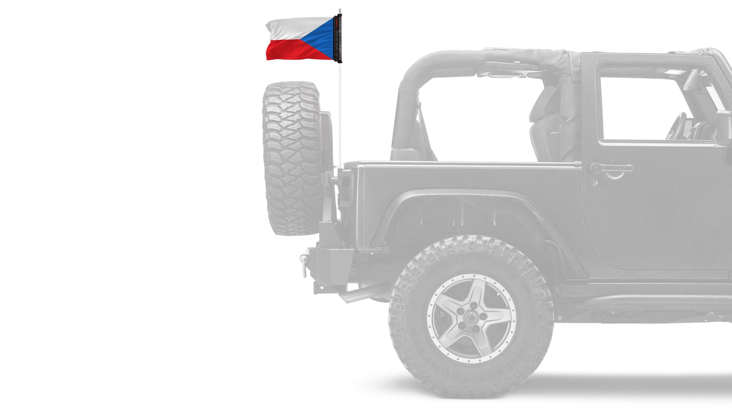 Czech Republic 12"x18" Forever Wave Flag for Jeep Wrangler TJ 1996-2006