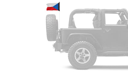 Czech Republic 12"x18" Forever Wave Flag for Jeep Wrangler TJ 1996-2006