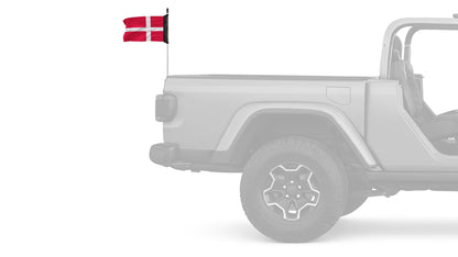 Denmark 12"x18" Forever Wave Flag for Jeep Wrangler JL 2-Door 2018-Present