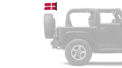 Denmark 12"x18" Forever Wave Flag for Jeep Wrangler JL 2-Door 2018-Present