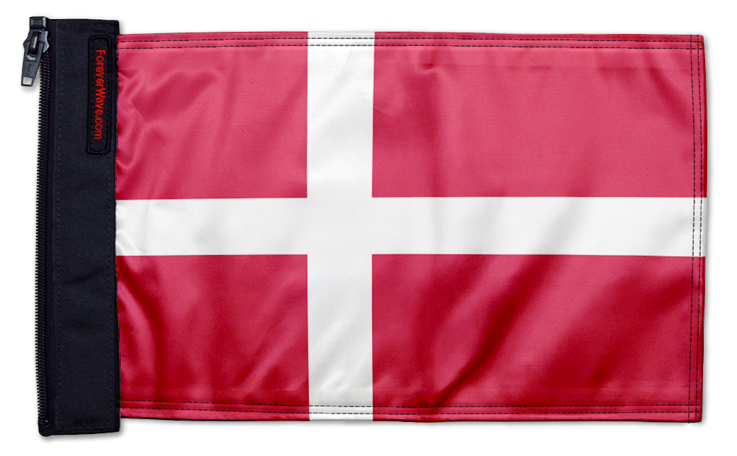 Denmark 12"x18" Forever Wave Flag for Jeep Wrangler JL 2-Door 2018-Present