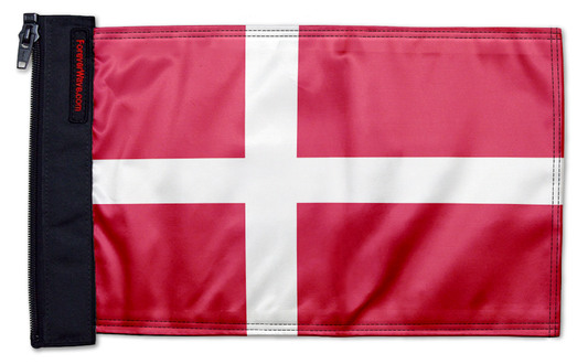 Denmark 12"x18" Forever Wave Flag for Jeep Wrangler JL 2-Door 2018-Present