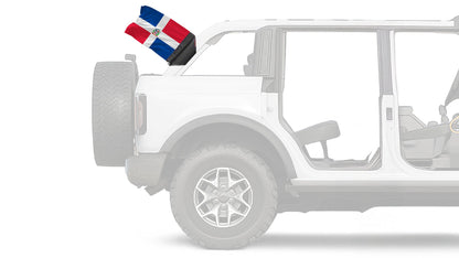Dominican Republic 12"x18" Forever Wave Flag for Bronco