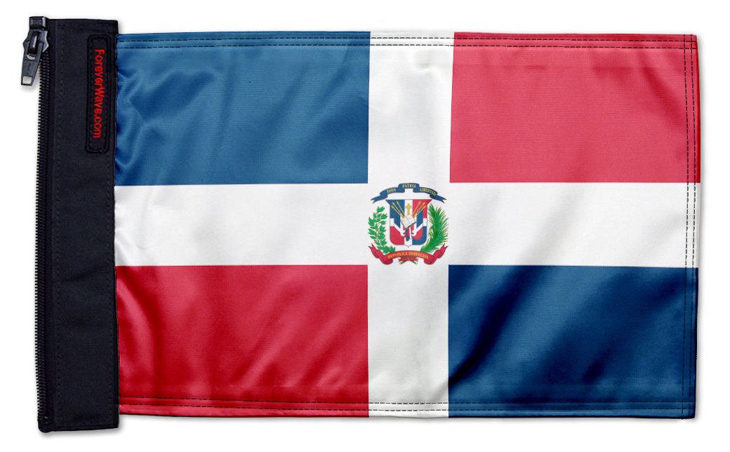 Dominican Republic 12"x18" Forever Wave Flag for Jeep Wrangler JKU 4-Door 2007-2018
