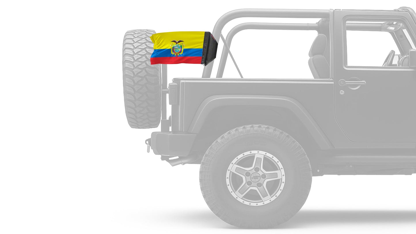 Ecuador 12"x18" Forever Wave Flag for Jeep Wrangler LJ 2003-2006