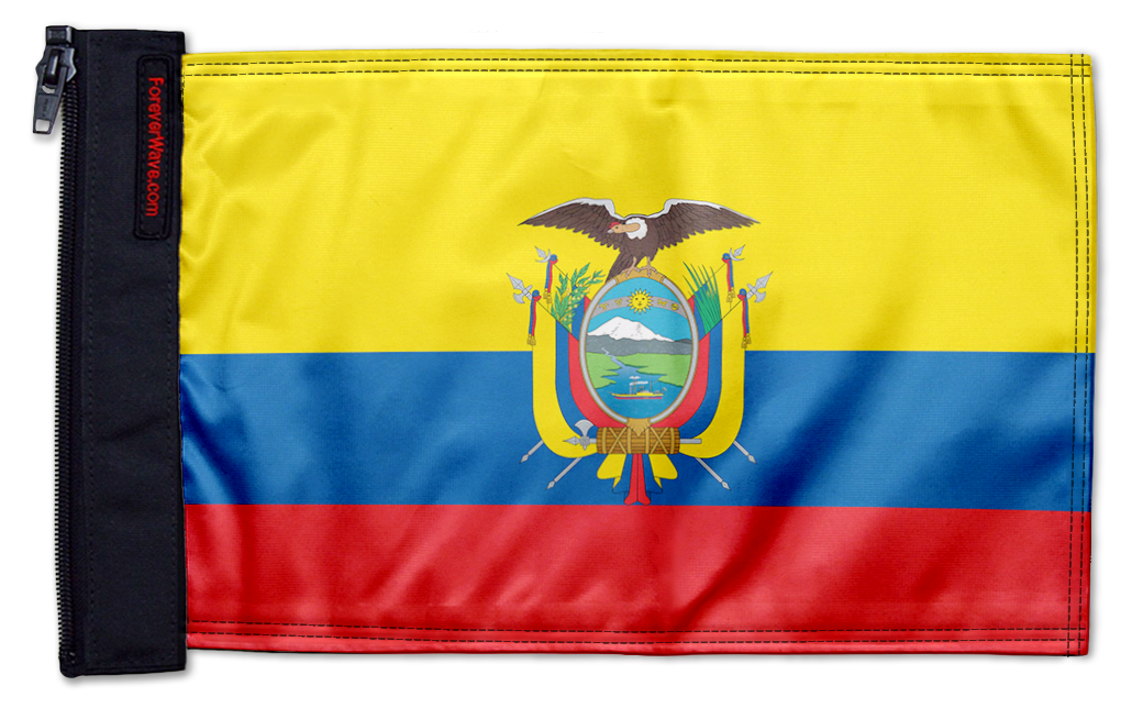 Ecuador 12"x18" Forever Wave Flag for Bronco