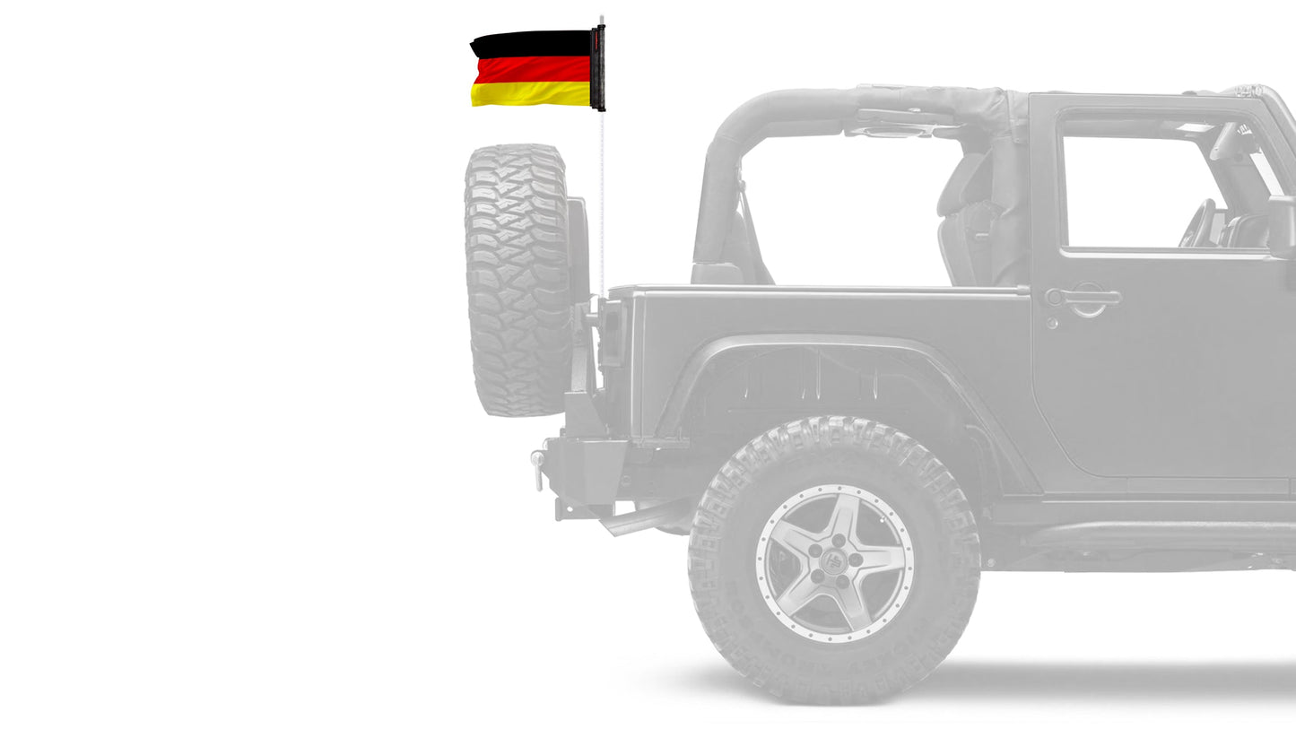 Germany 12"x18" Forever Wave Flag for Jeep Wrangler CJ-7 and CJ-8 1976-1986