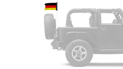Germany 12"x18" Forever Wave Flag for Jeep Wrangler CJ-7 and CJ-8 1976-1986