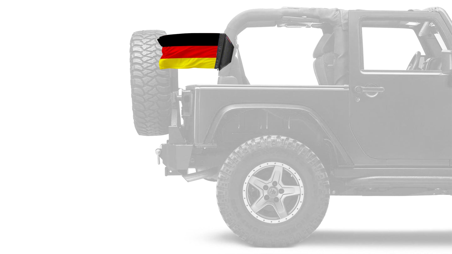 Germany 12"x18" Forever Wave Flag for Jeep Wrangler TJ 1996-2006