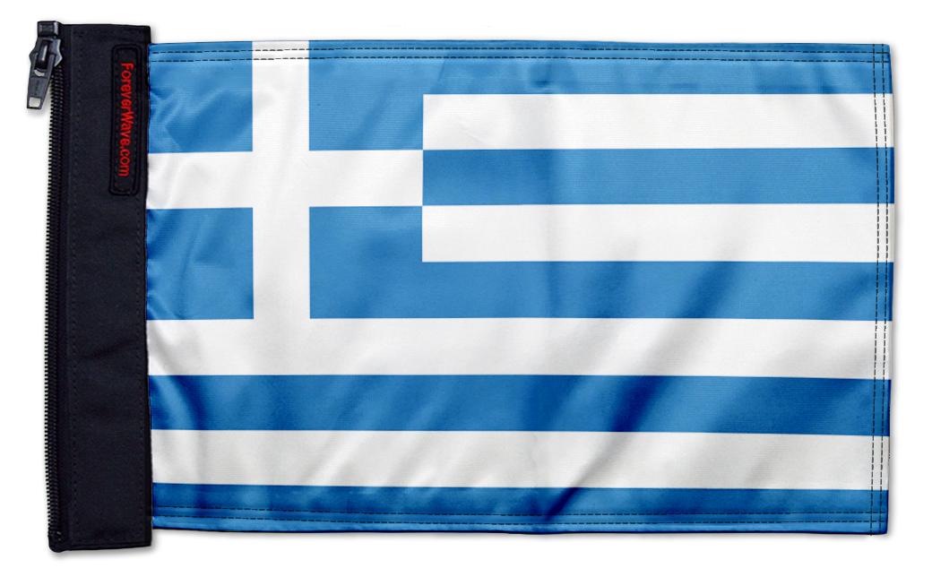 Greece 12"x18" Forever Wave Flag for Jeep Wrangler JKU 4-Door 2007-2018