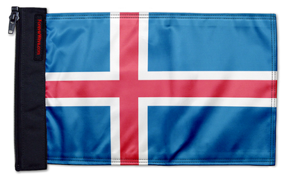 Iceland 12"x18" Forever Wave Flag for Jeep Wrangler CJ-7 and CJ-8 1976-1986