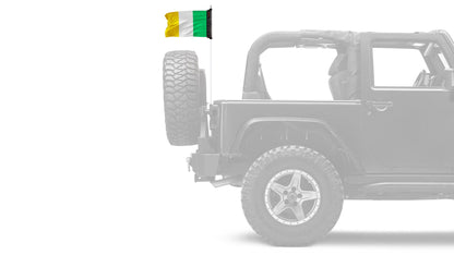Ireland 12"x18" Forever Wave Flag for Jeep Wrangler JLU 4-Door 2018-Present