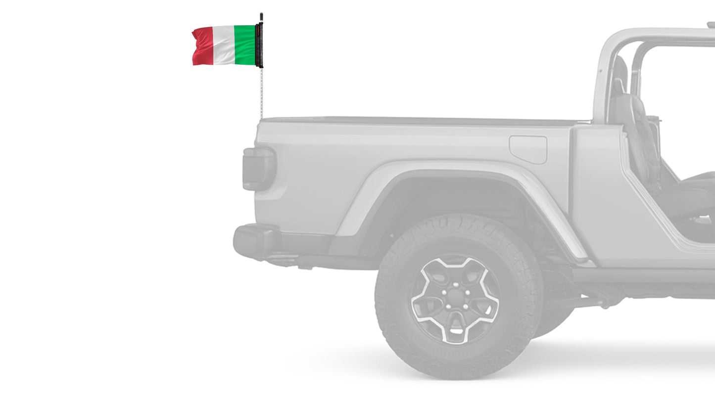 Italy 12"x18" Forever Wave Flag for Jeep Wrangler LJ 2003-2006