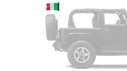 Italy 12"x18" Forever Wave Flag for Jeep Wrangler LJ 2003-2006