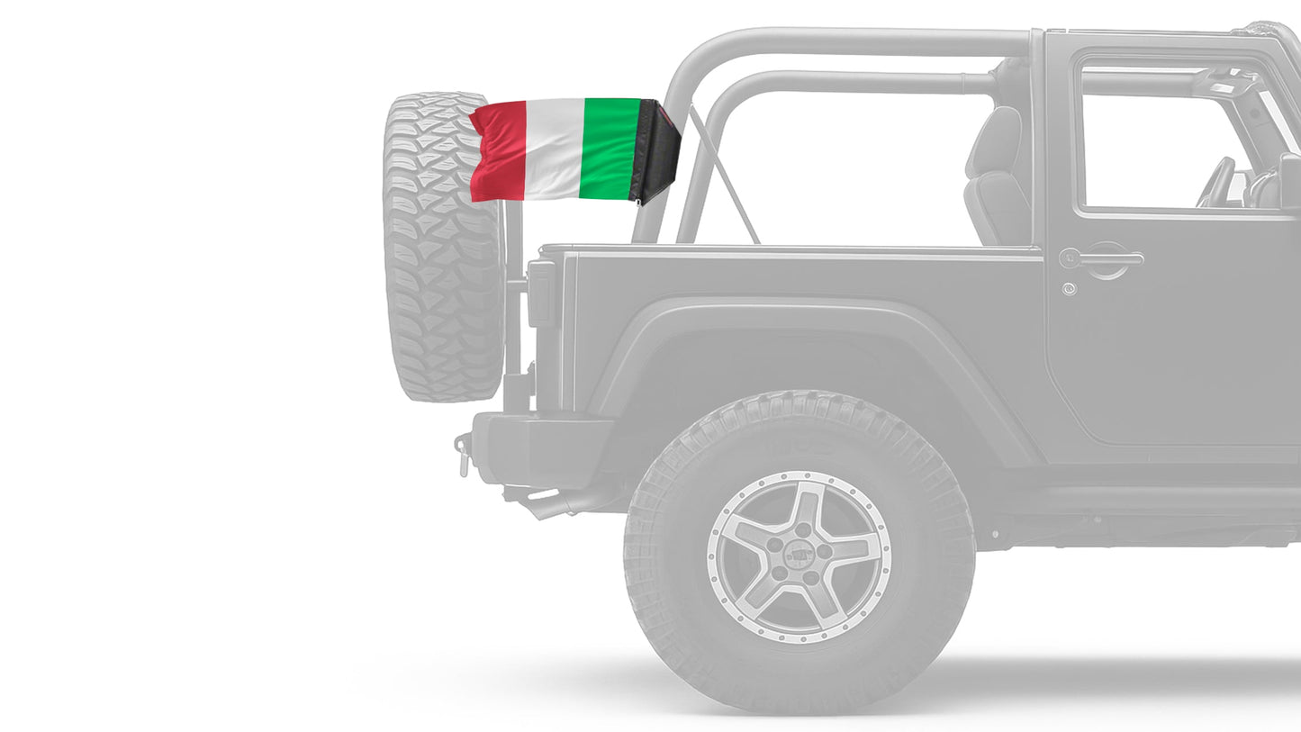 Italy 12"x18" Forever Wave Flag for Jeep Wrangler LJ 2003-2006