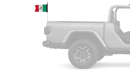 Mexico 12"x18" Forever Wave Flag for Jeep Wrangler JKU 4-Door 2007-2018