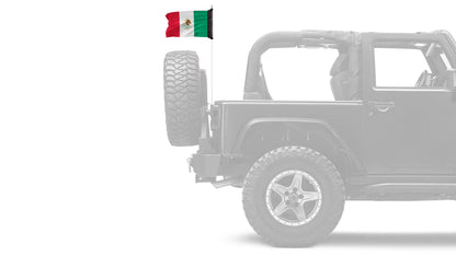 Mexico 12"x18" Forever Wave Flag for Jeep Wrangler LJ 2003-2006