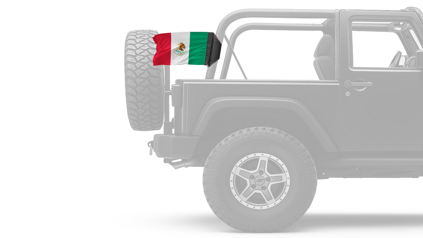 Mexico 12"x18" Forever Wave Flag for Jeep Wrangler JK 2-Door 2007-2018