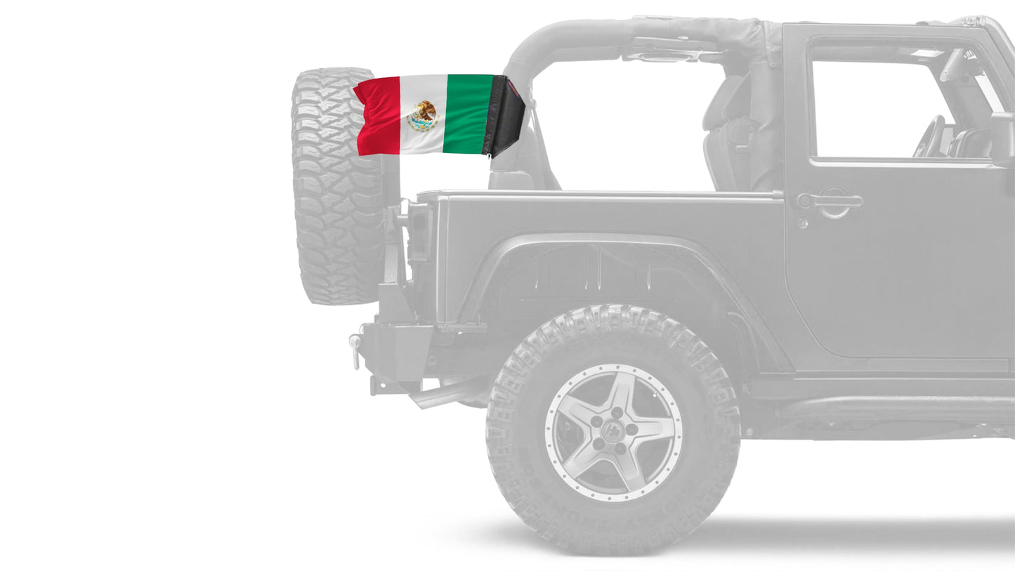 Mexico 12"x18" Forever Wave Flag for Jeep Wrangler YJ 1986-1995