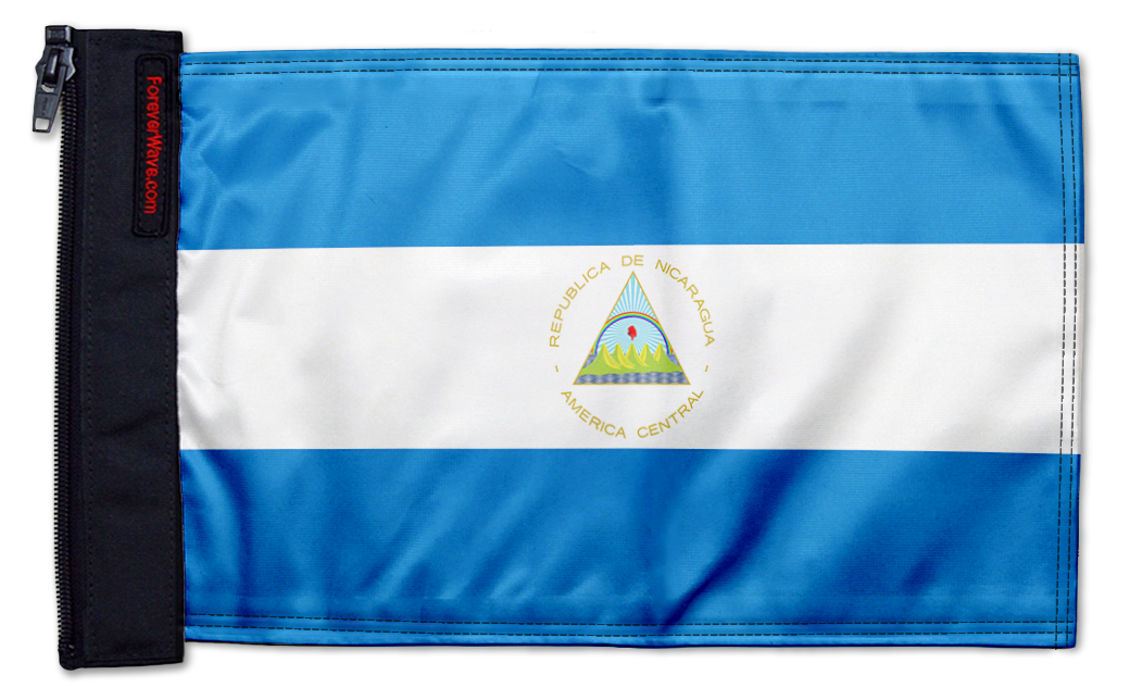 Nicaragua 12"x18" Forever Wave Flag for Jeep Wrangler JK 2-Door 2007-2018
