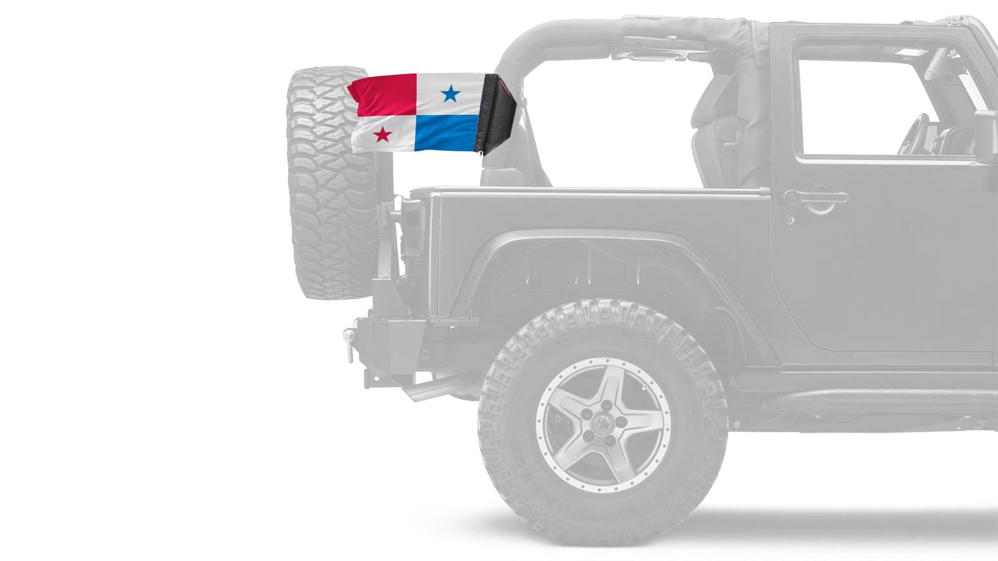 Panama 12"x18" Forever Wave Flag for Jeep Wrangler JK 2-Door 2007-2018