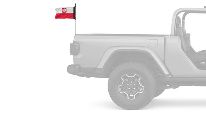 Poland 12"x18" Forever Wave Flag for Jeep Wrangler LJ 2003-2006