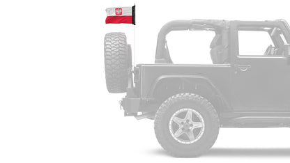 Poland 12"x18" Forever Wave Flag for Jeep Wrangler LJ 2003-2006