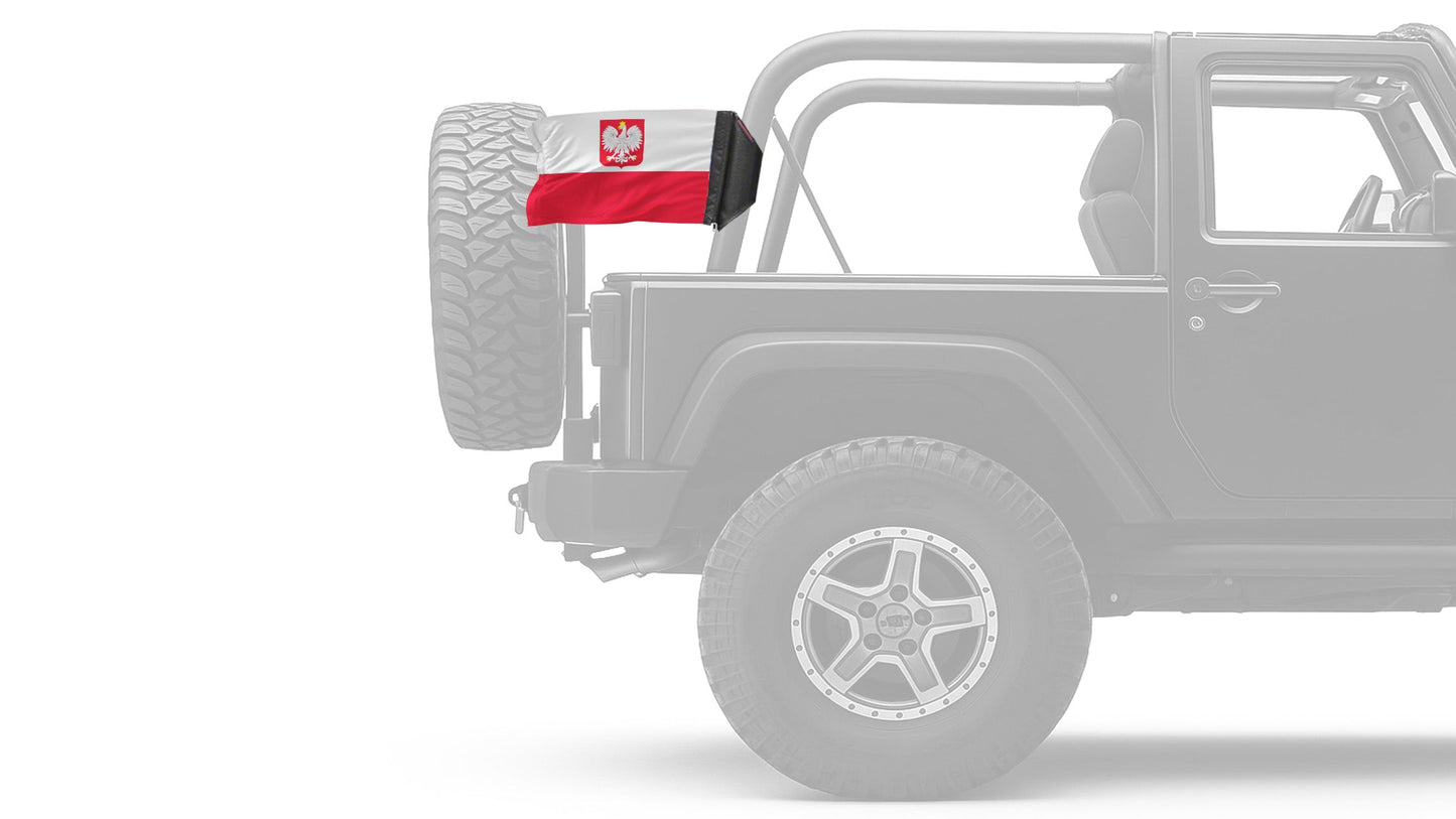 Poland 12"x18" Forever Wave Flag for Jeep Wrangler LJ 2003-2006