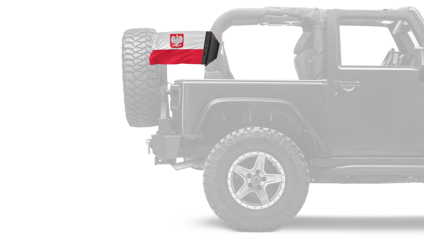 Poland 12"x18" Forever Wave Flag for Jeep Wrangler LJ 2003-2006