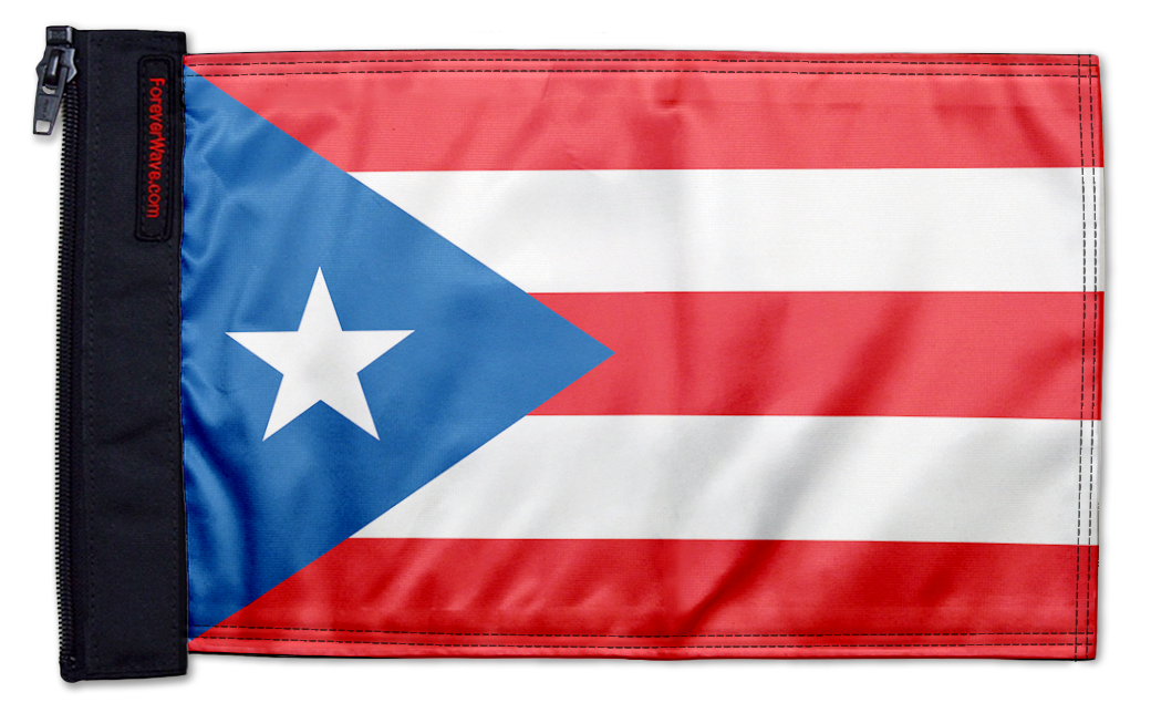 Puerto Rico 12"x18" Forever Wave Flag for Jeep Wrangler JKU 4-Door 2007-2018