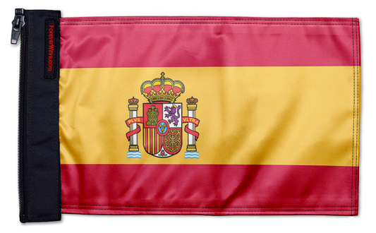 Spain 12"x18" Forever Wave Flag for Jeep Wrangler LJ 2003-2006