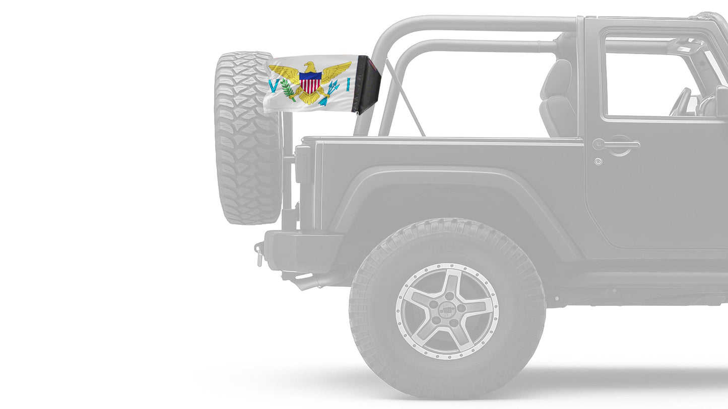 US Virgin Islands 12"x18" Forever Wave Flag for Jeep Wrangler CJ-7 and CJ-8 1976-1986