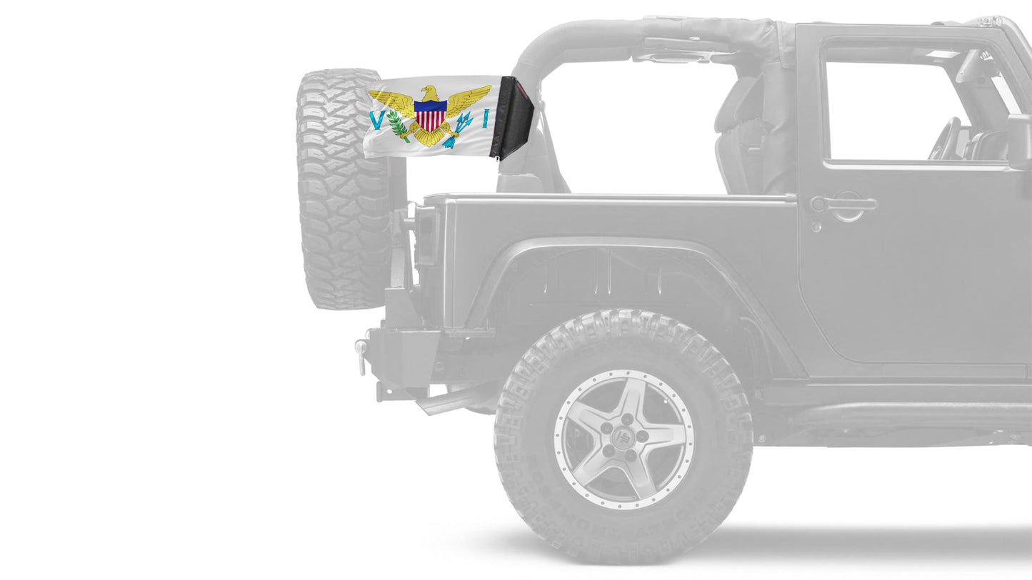 US Virgin Islands 12"x18" Forever Wave Flag for Jeep Wrangler TJ 1996-2006