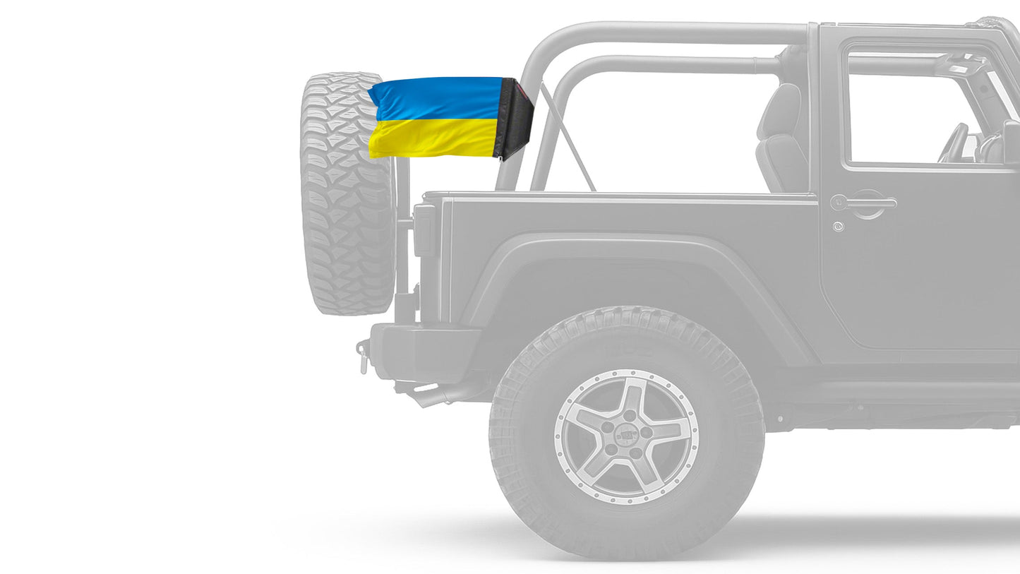 Ukraine 12"x18" Forever Wave Flag for Jeep Wrangler LJ 2003-2006