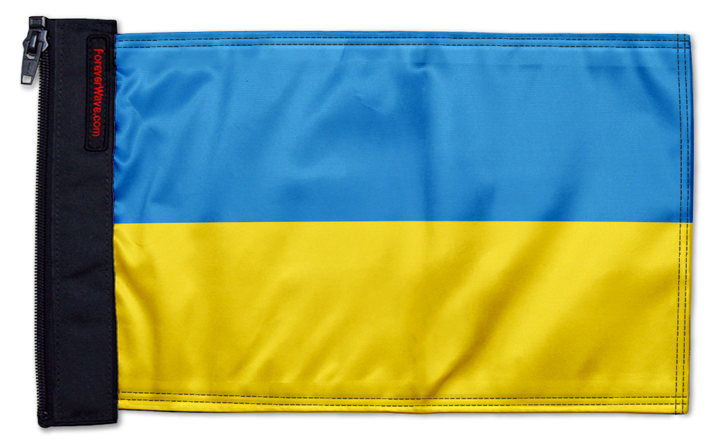 Ukraine 12"x18" Forever Wave Flag for Jeep Wrangler LJ 2003-2006