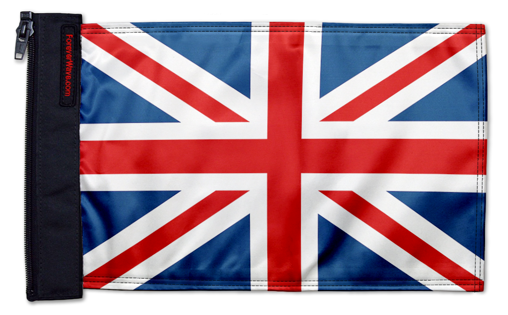 United Kingdom 12"x18" Forever Wave Flag for Jeep Wrangler CJ-7 and CJ-8 1976-1986