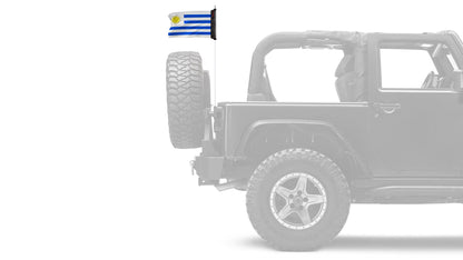 Uruguay 12"x18" Forever Wave Flag for Jeep Wrangler JK 2-Door 2007-2018