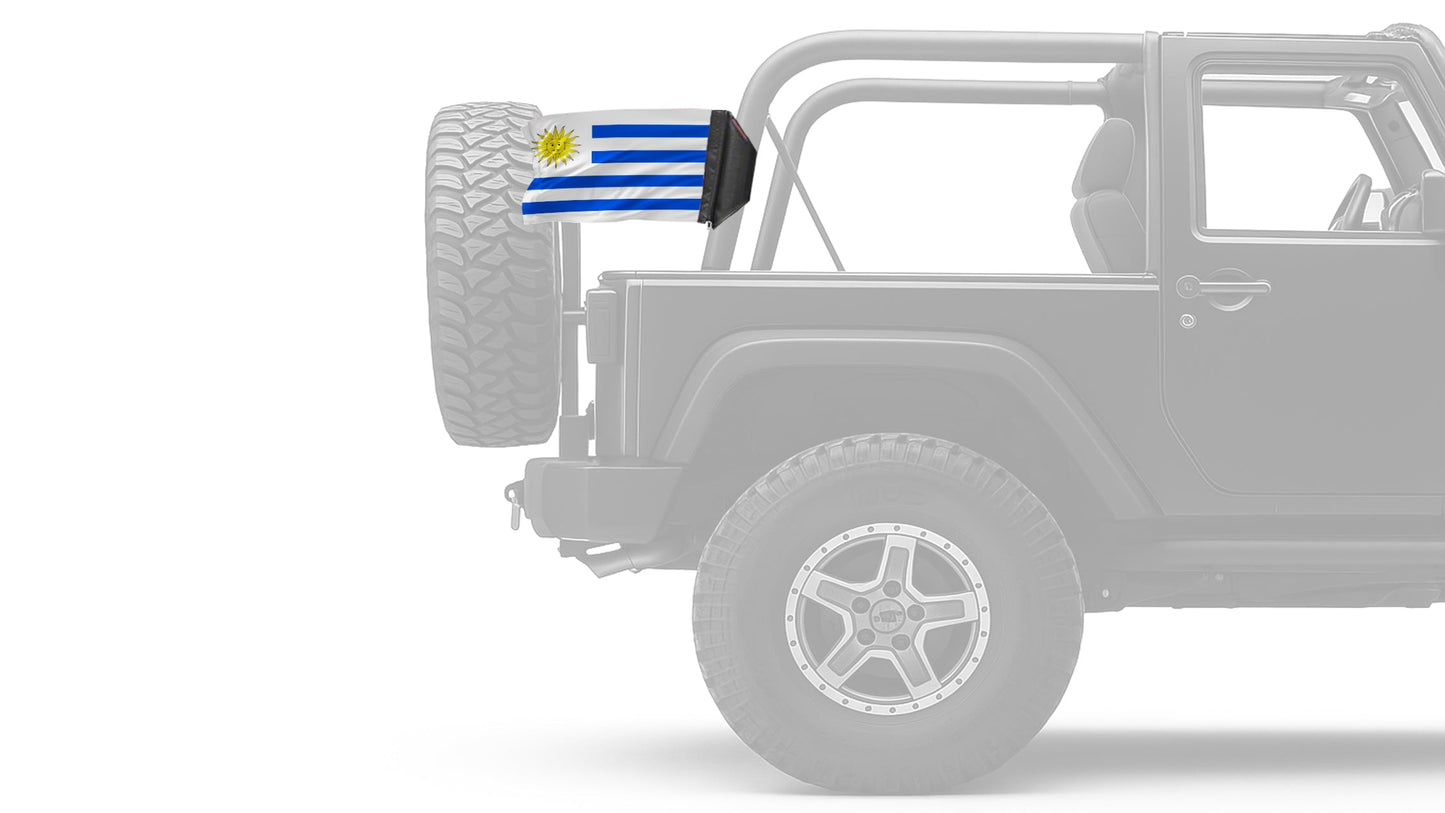 Uruguay 12"x18" Forever Wave Flag for Jeep Wrangler JK 2-Door 2007-2018
