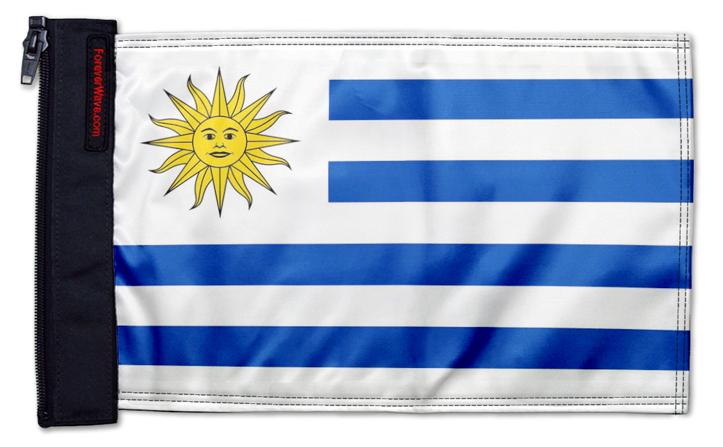Uruguay 12"x18" Forever Wave Flag for Jeep Wrangler JK 2-Door 2007-2018