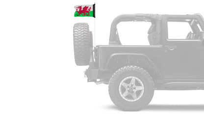 Wales 12"x18" Forever Wave Flag for Jeep Wrangler YJ 1986-1995