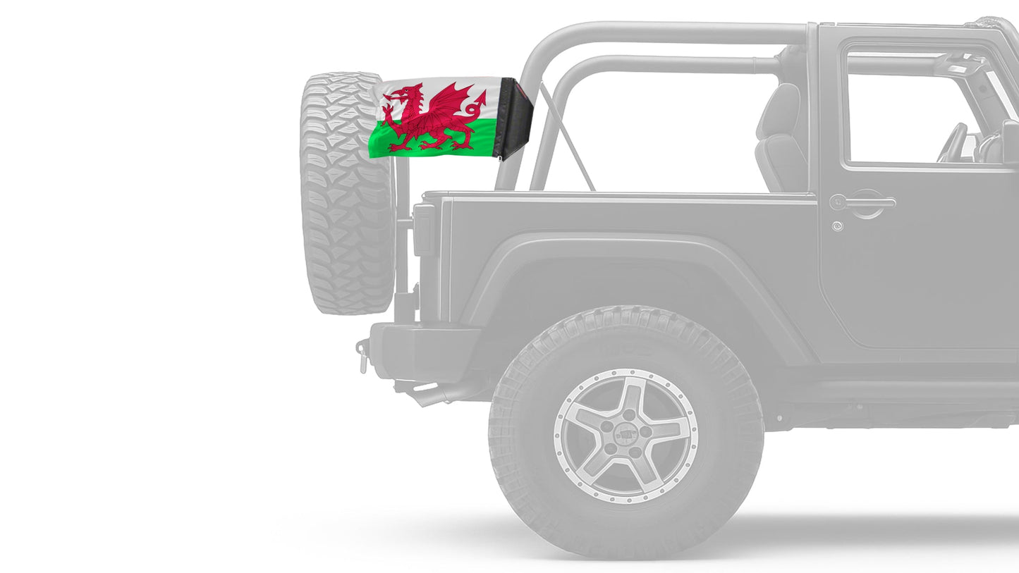 Wales 12"x18" Forever Wave Flag for Jeep Wrangler YJ 1986-1995