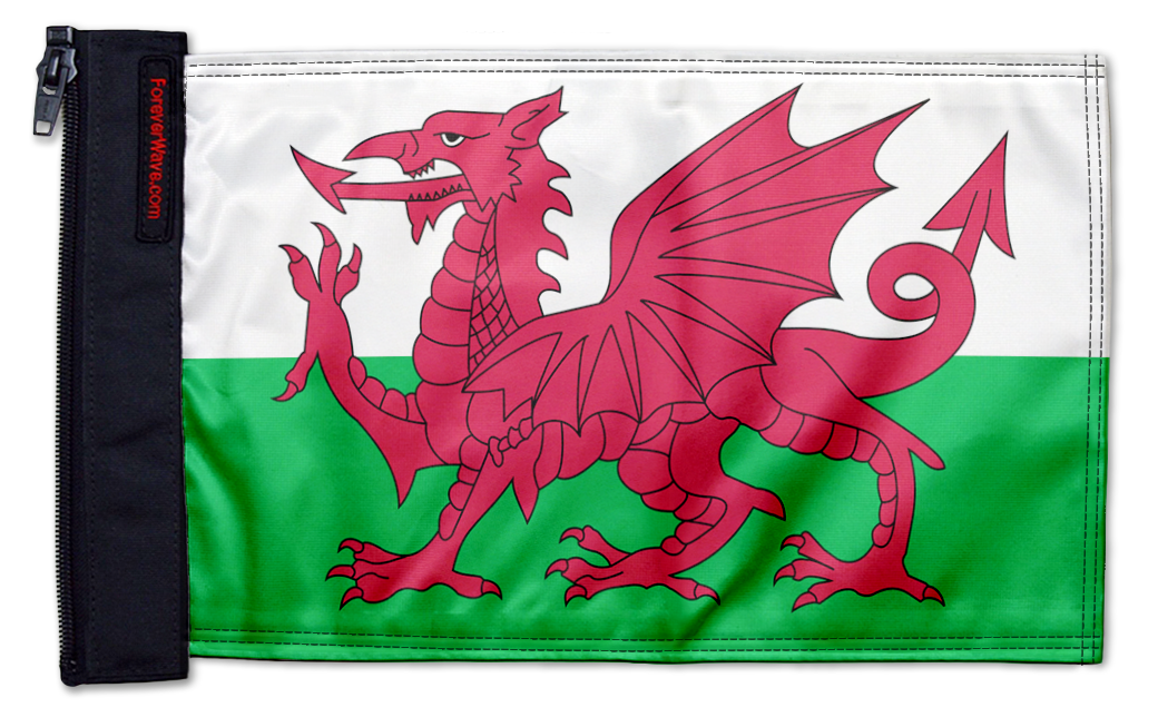 Wales 12"x18" Forever Wave Flag for Jeep Wrangler YJ 1986-1995