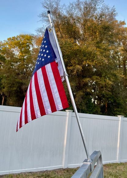 30" Pontoon Boat Aluminum Flagpole w/US Flag