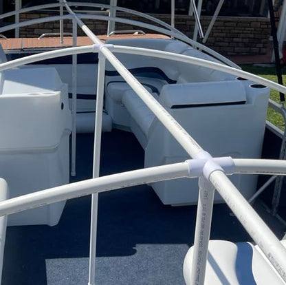 18'-22' Pontoon Boat Canvas Solution with 3" Rise Combo Pack with 18 Gator Bite Canvas Strap Solutions