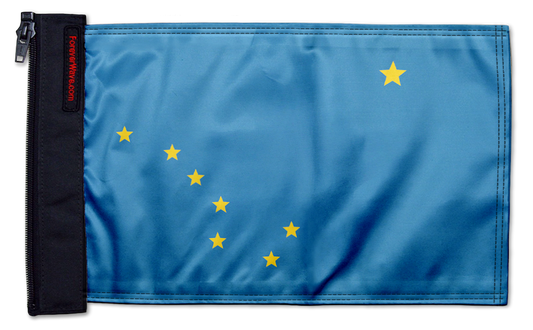 State Flag Alaska 12"x18" Forever Wave Flag for Jeep Wrangler JK 2-Door 2007-2018