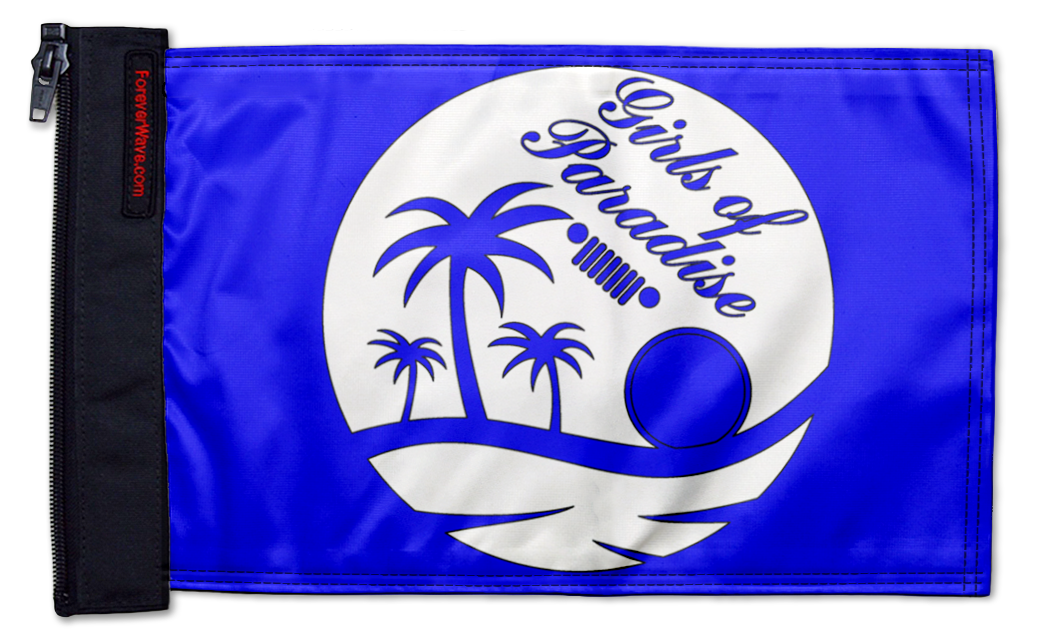 Girls Of Paradise 12"x18" Forever Wave Flag for Jeep Wrangler LJ 2003-2006