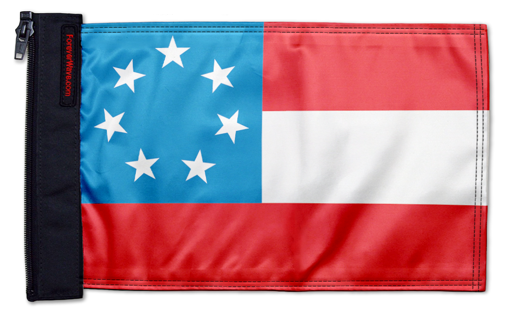 1st Confederate 7 Star 12"x18" Forever Wave Flag for Jeep Wrangler JL 2-Door 2018-Present